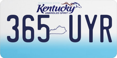 KY license plate 365UYR
