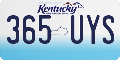 KY license plate 365UYS