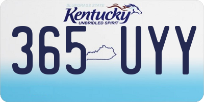 KY license plate 365UYY