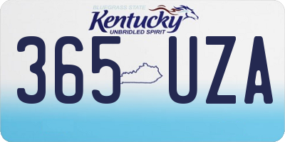 KY license plate 365UZA