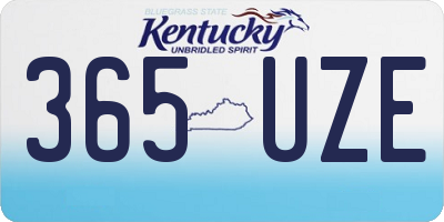 KY license plate 365UZE