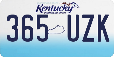 KY license plate 365UZK