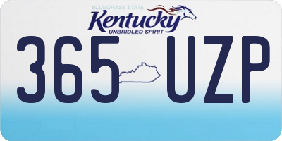 KY license plate 365UZP