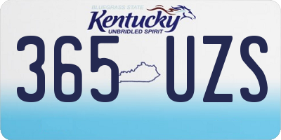 KY license plate 365UZS