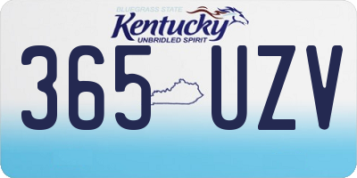 KY license plate 365UZV