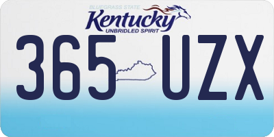 KY license plate 365UZX