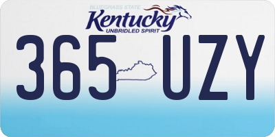 KY license plate 365UZY