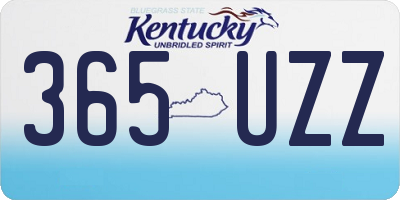 KY license plate 365UZZ