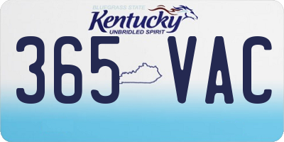 KY license plate 365VAC