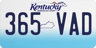 KY license plate 365VAD