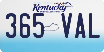KY license plate 365VAL