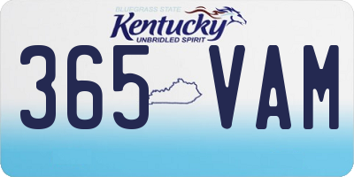 KY license plate 365VAM