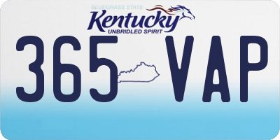 KY license plate 365VAP