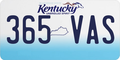 KY license plate 365VAS