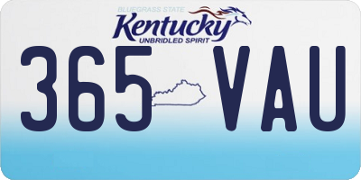 KY license plate 365VAU
