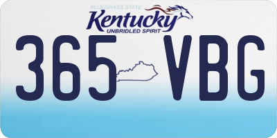 KY license plate 365VBG