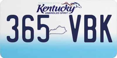 KY license plate 365VBK
