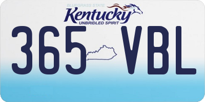 KY license plate 365VBL