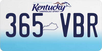 KY license plate 365VBR