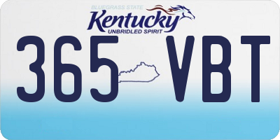 KY license plate 365VBT