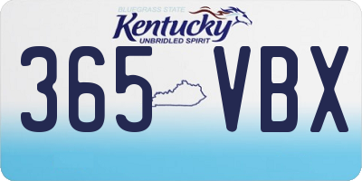 KY license plate 365VBX