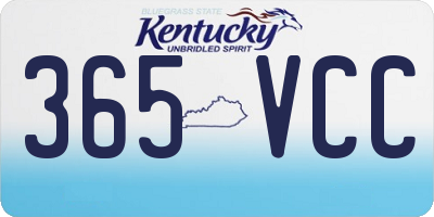 KY license plate 365VCC