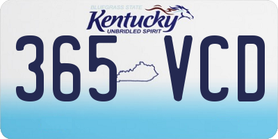 KY license plate 365VCD