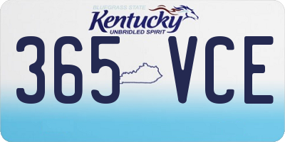 KY license plate 365VCE