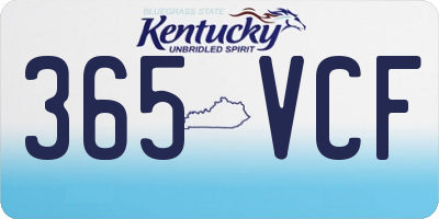 KY license plate 365VCF