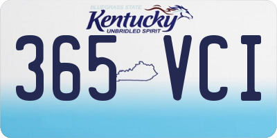 KY license plate 365VCI
