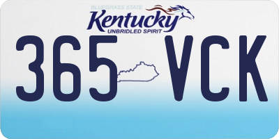 KY license plate 365VCK