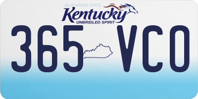 KY license plate 365VCO