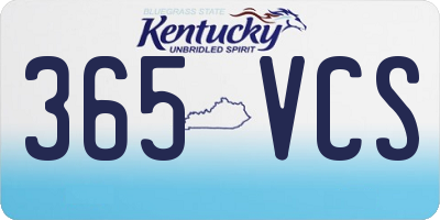 KY license plate 365VCS