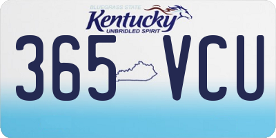 KY license plate 365VCU