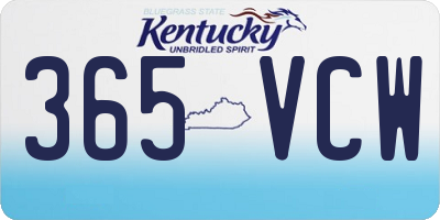 KY license plate 365VCW