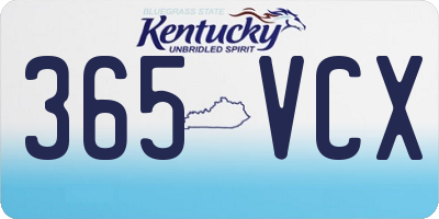 KY license plate 365VCX
