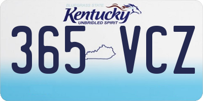 KY license plate 365VCZ