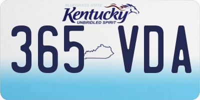 KY license plate 365VDA