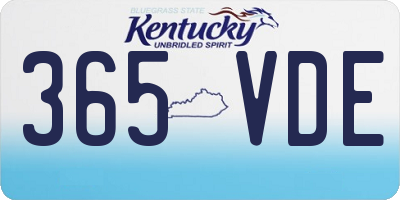 KY license plate 365VDE