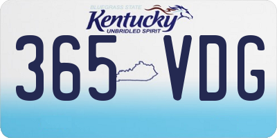 KY license plate 365VDG