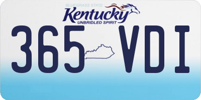 KY license plate 365VDI