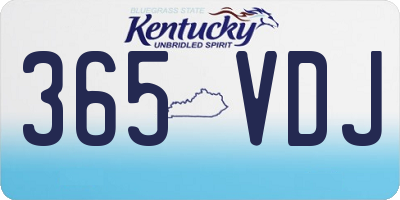 KY license plate 365VDJ