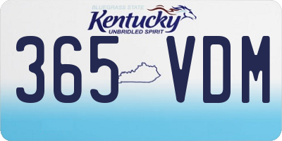 KY license plate 365VDM