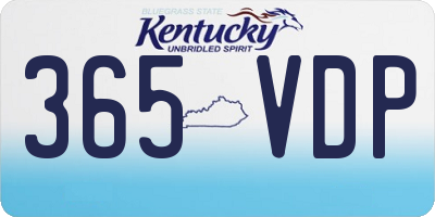 KY license plate 365VDP