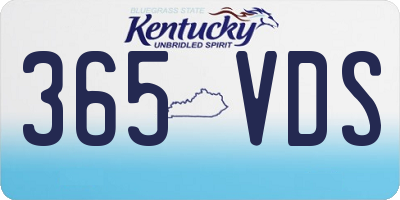 KY license plate 365VDS