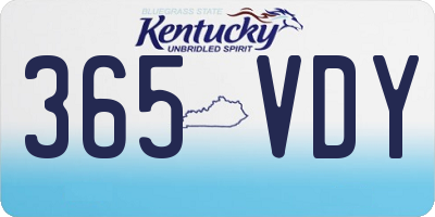 KY license plate 365VDY