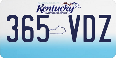 KY license plate 365VDZ