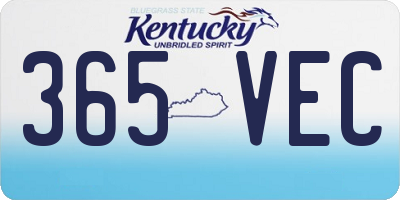 KY license plate 365VEC
