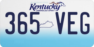 KY license plate 365VEG