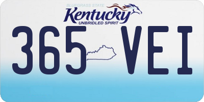 KY license plate 365VEI